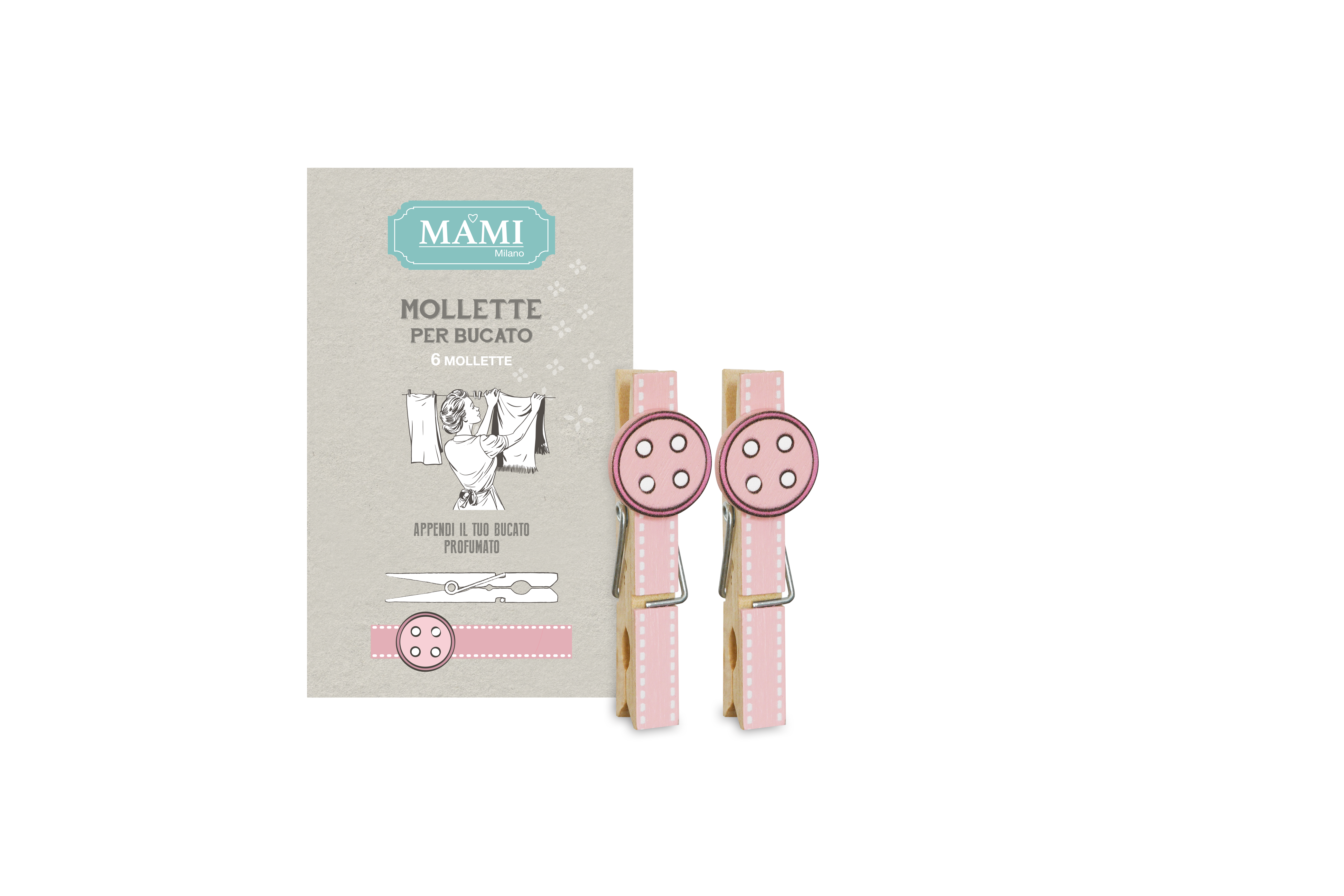 Kit 6 Mollette - Rosa - MAMI Milano
